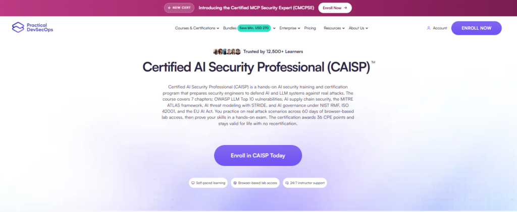 CAISP Course page for DevSecOps Engineers